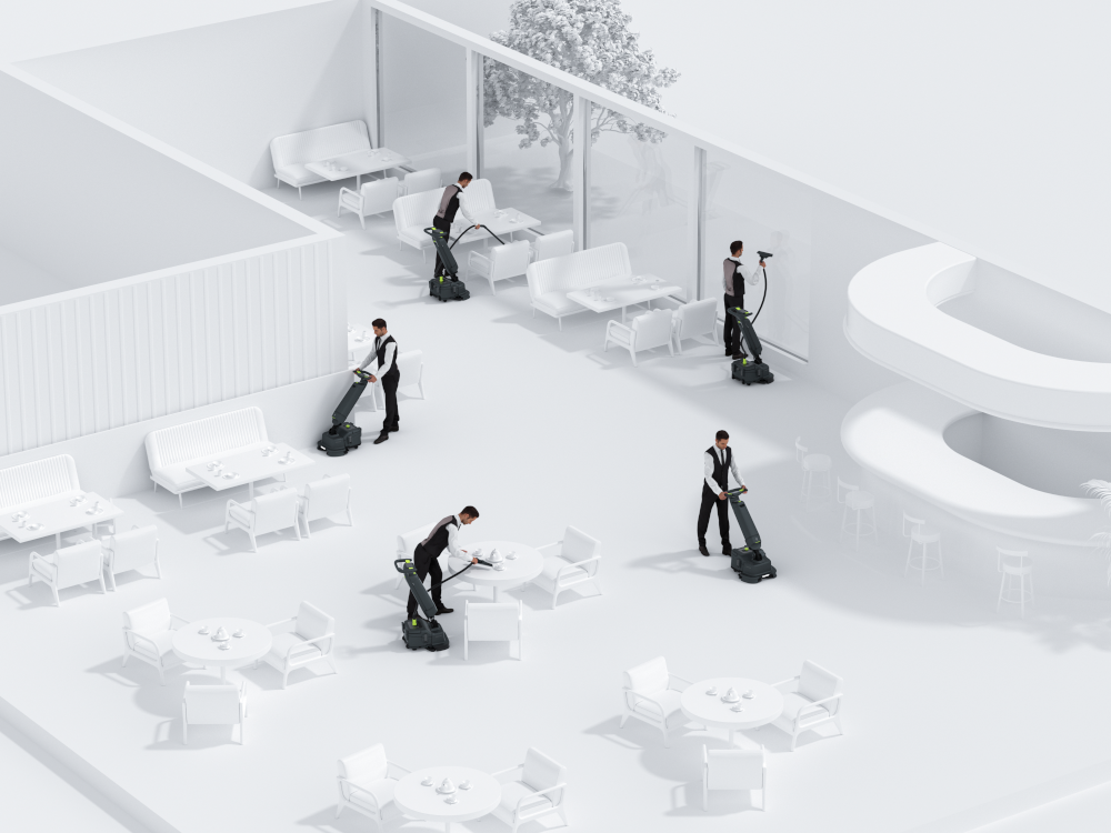 PUDU SH1 Smart Upright Scrubber Dryer Modes