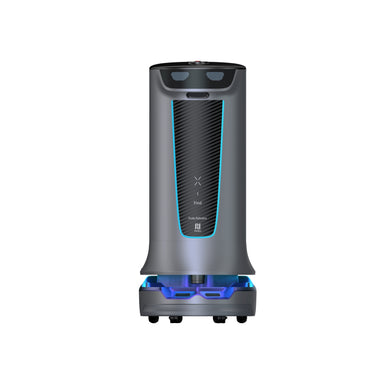 PUDU HolaBot high-capacity delivery robot front view with trays