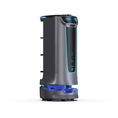 PUDU HolaBot delivery robot alternate right side view with four trays