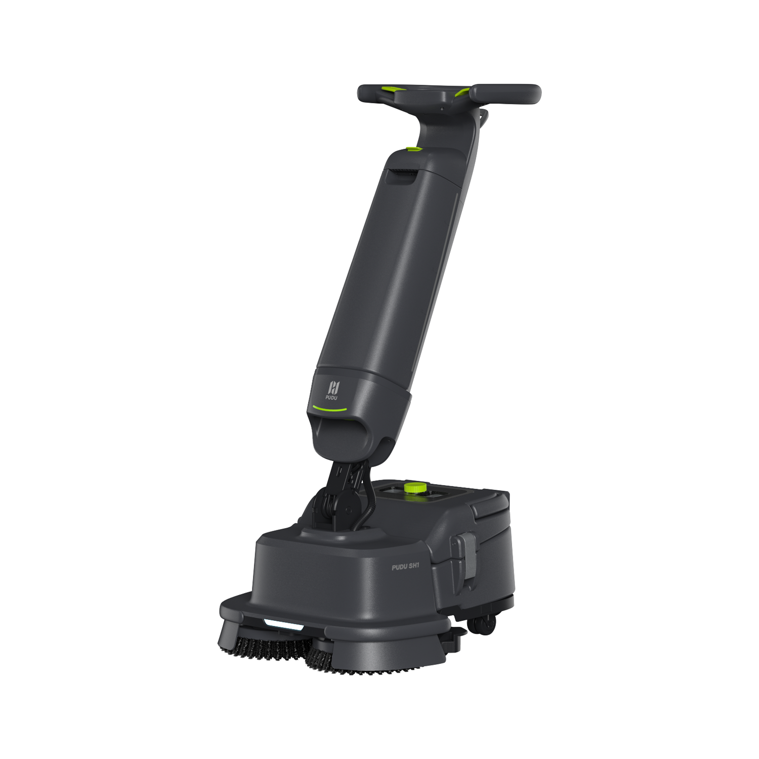 PUDU SH1 Smart Upright Scrubber Dryer right side with disc brushes visible