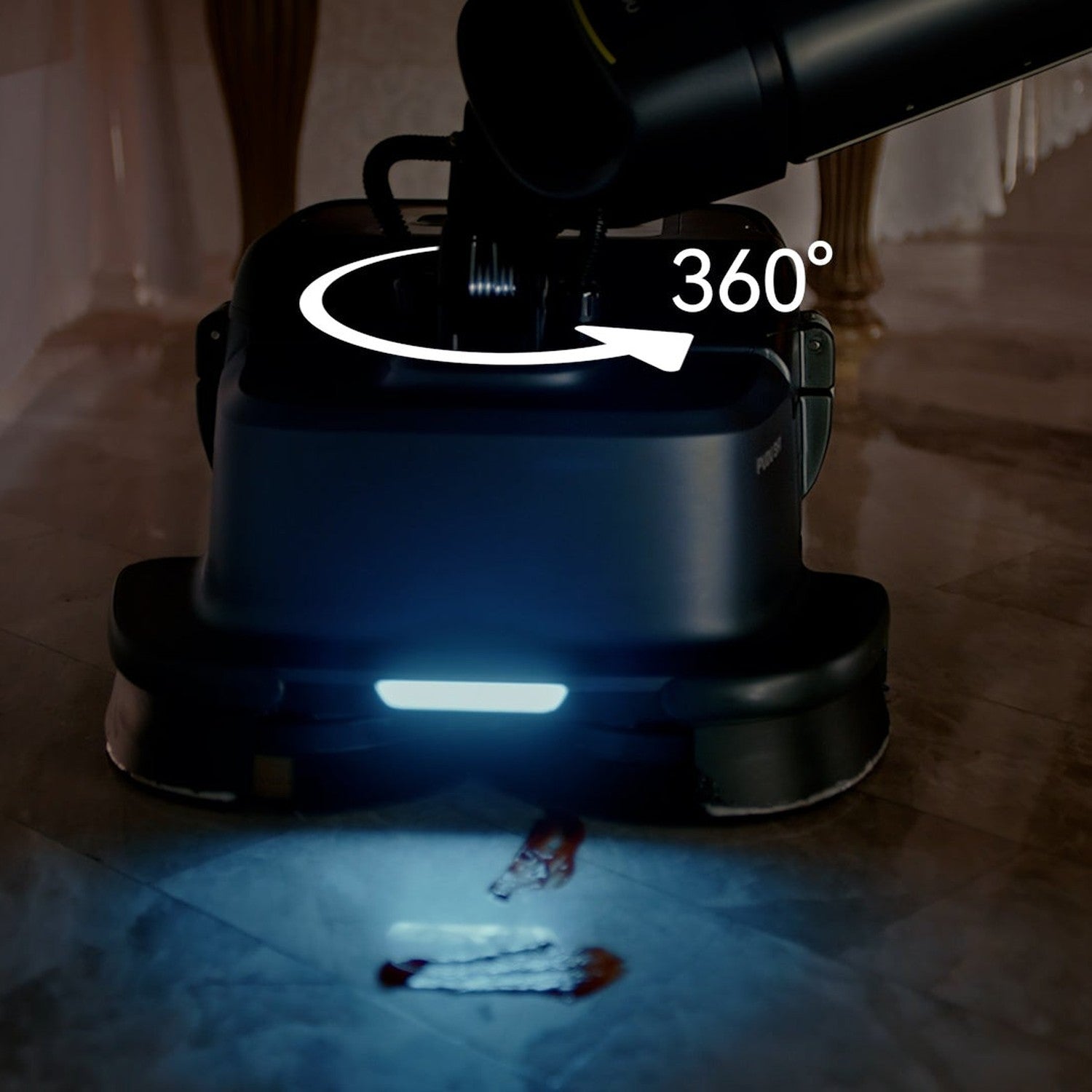 PUDU SH1 360 degree surround cleaning at floor level