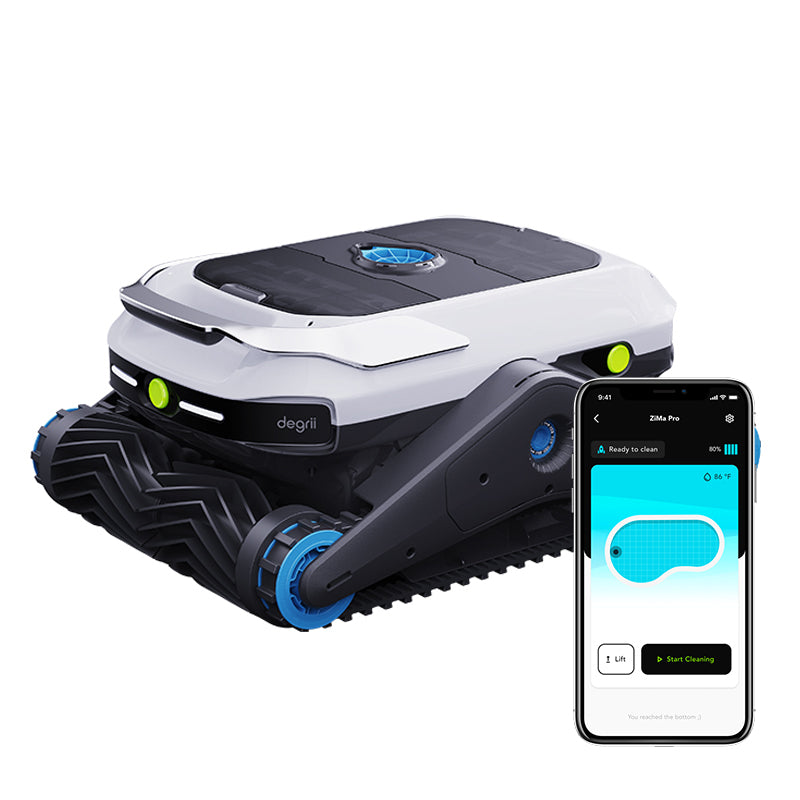 Degrii Zima Pro Cordless Robotic Pool Cleaner - Front Clean