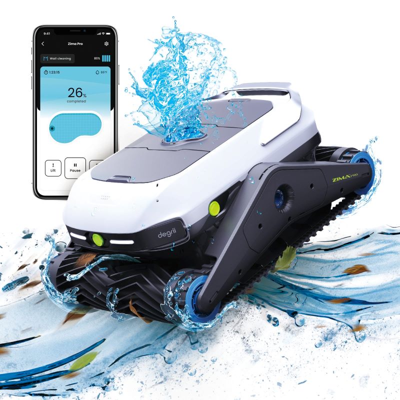 Degrii Zima Pro Cordless Robotic Pool Cleaner Side View