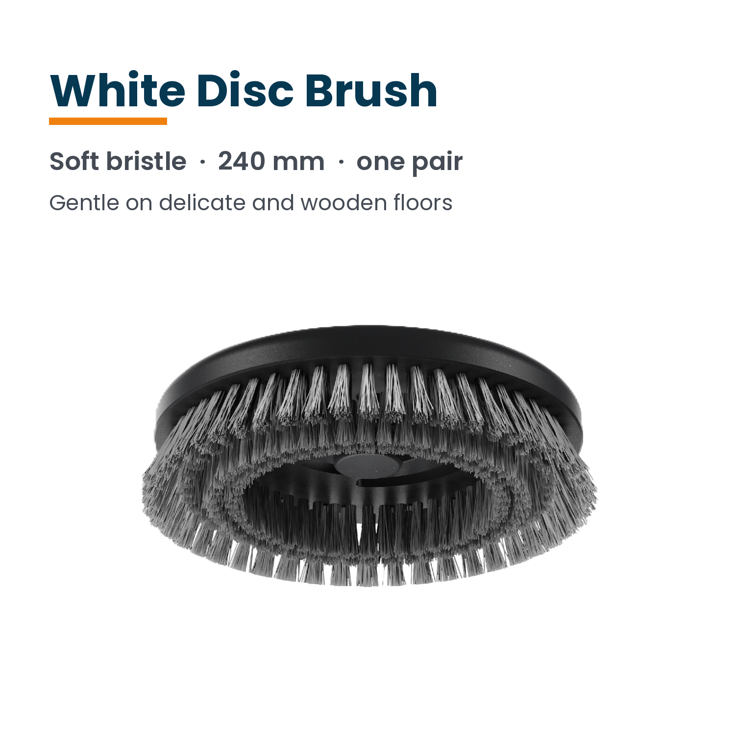 PUDU SH1 white soft disc brush pair 240mm