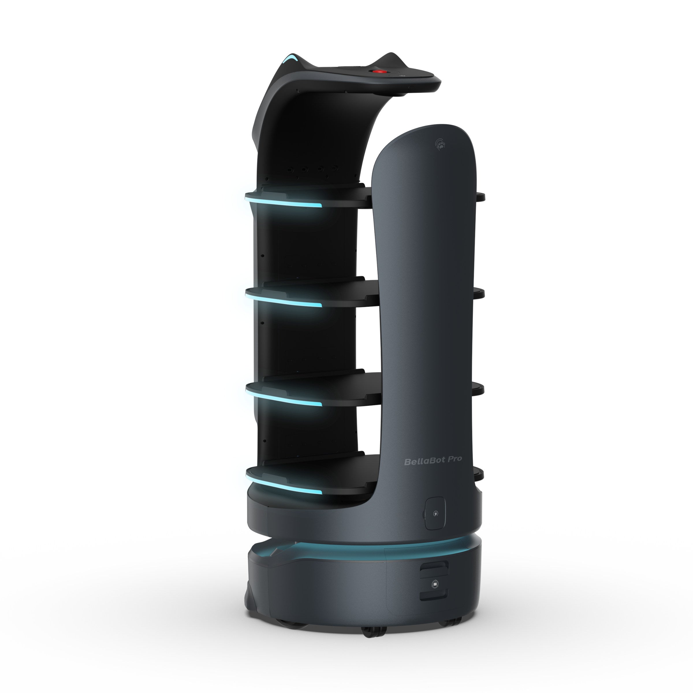 PUDU BellaBot Pro premium delivery and advertising robot rear right angle view
