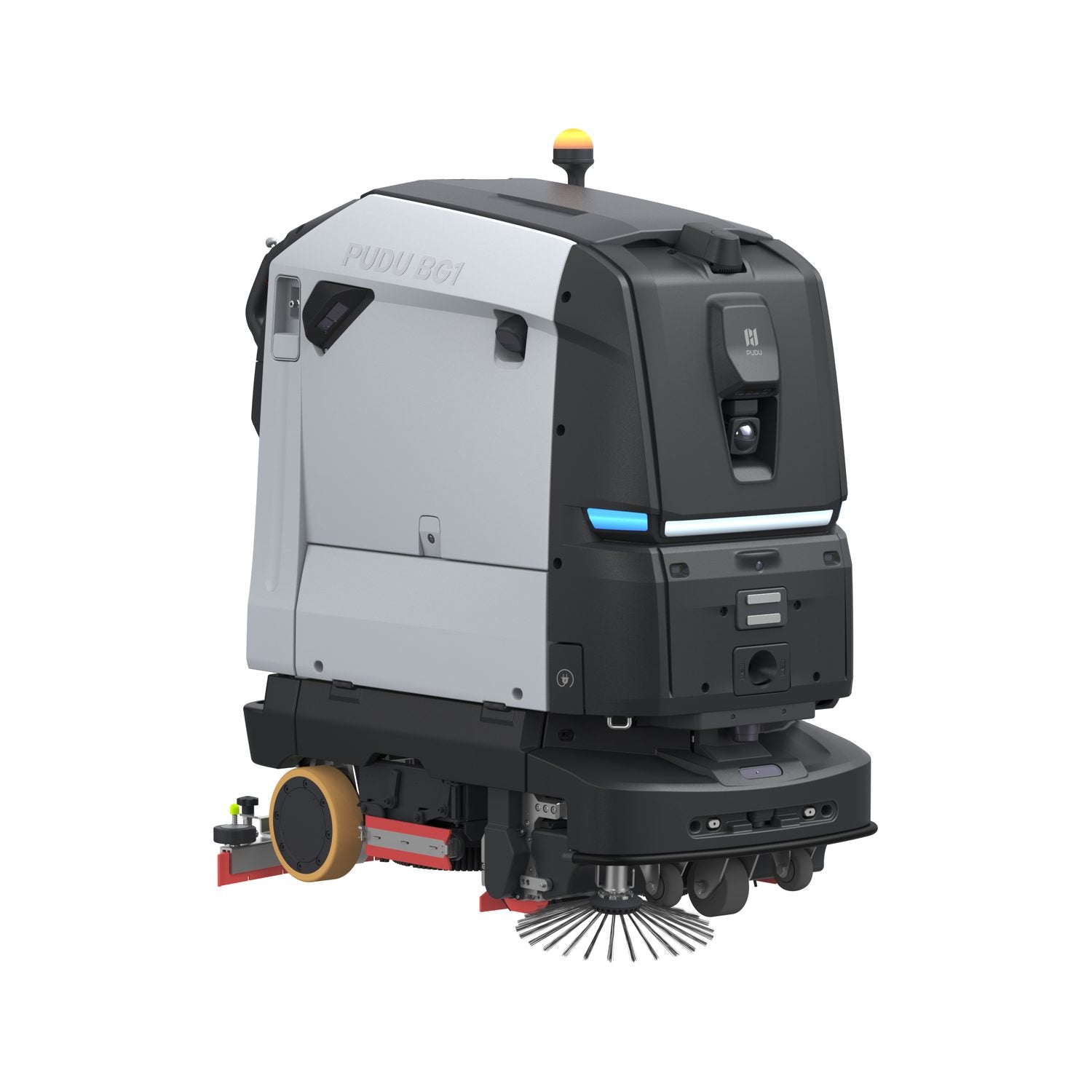PUDU BG1 commercial scrubber robot front view