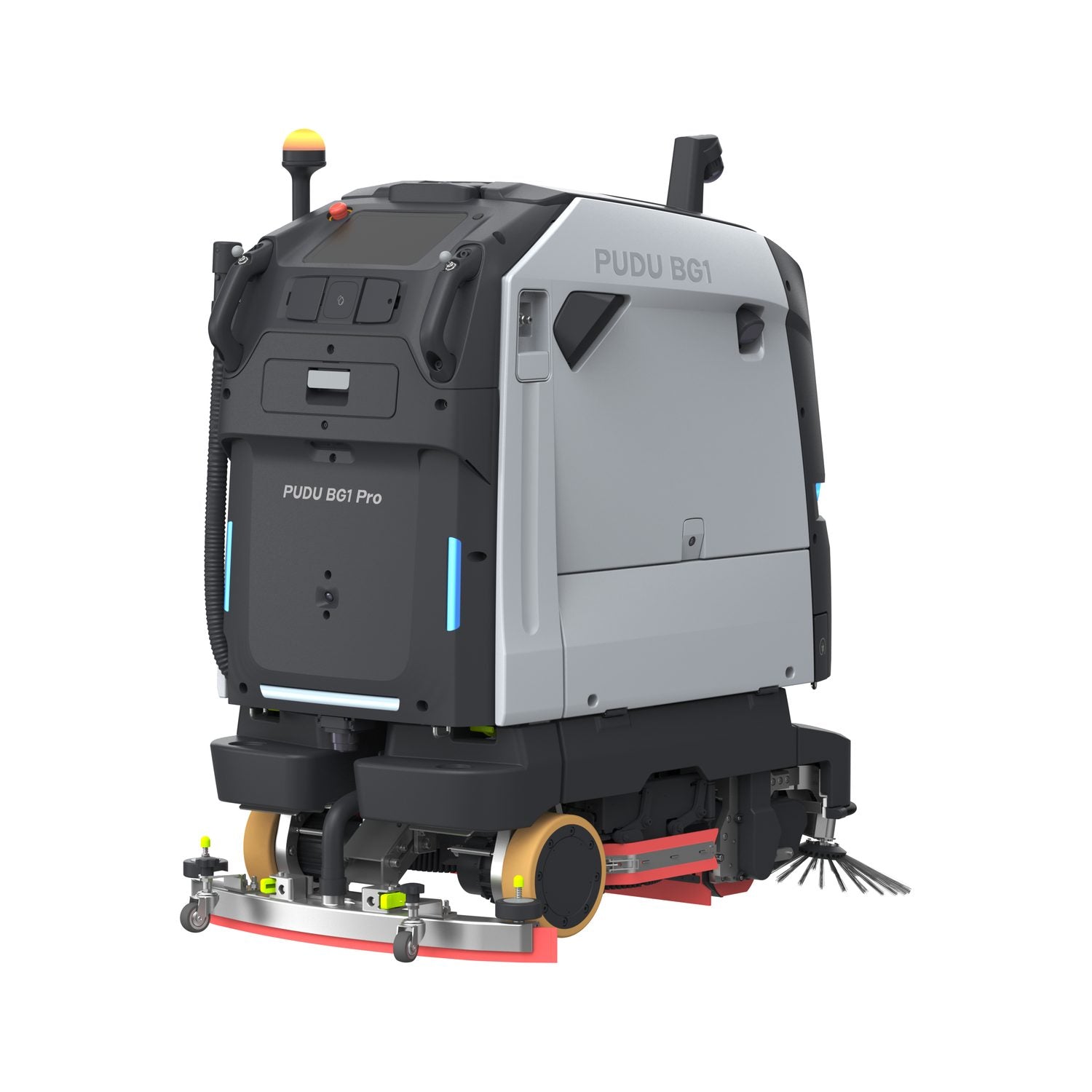 PUDU BG1 Pro commercial scrubber dryer robot front right view on white background