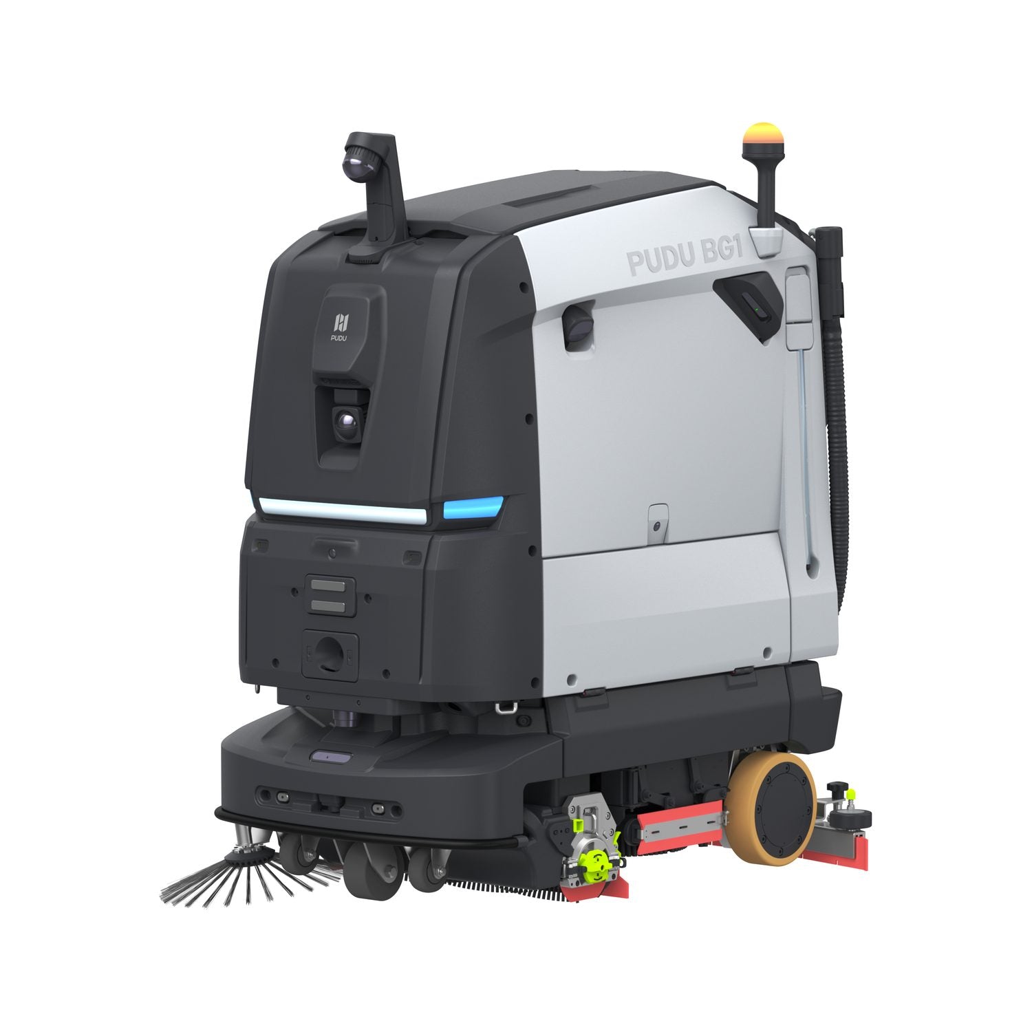 PUDU BG1 Pro commercial scrubber dryer robot front right view on white background