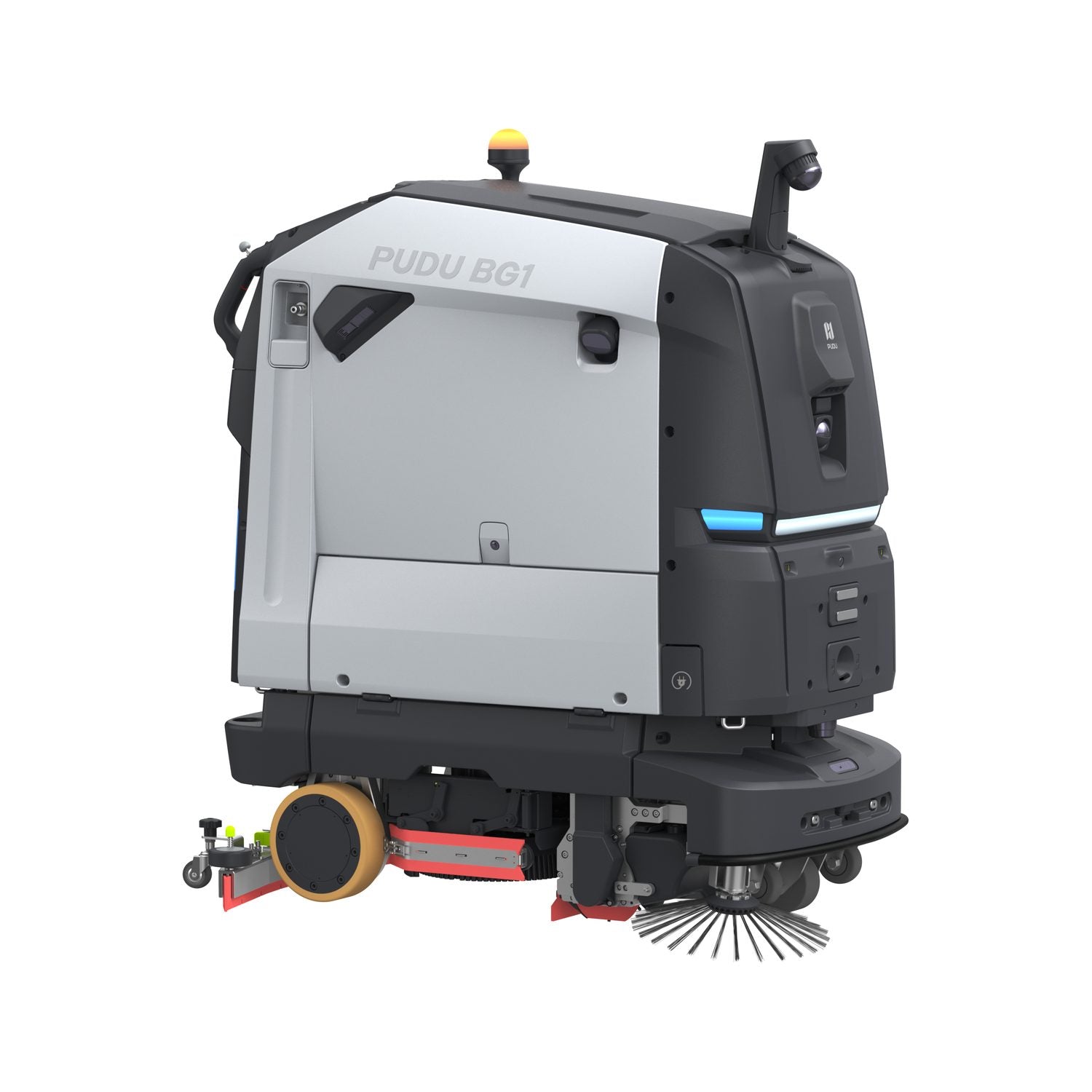PUDU BG1 Pro commercial scrubber dryer robot front right view on white background
