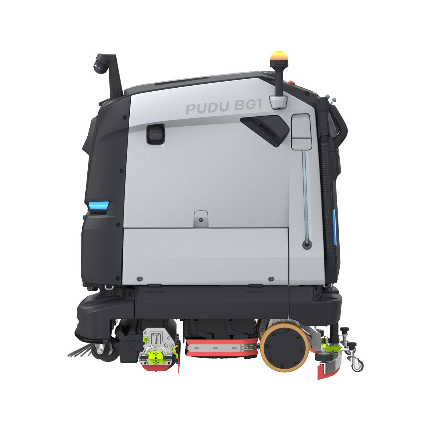 PUDU BG1 Pro commercial scrubber dryer robot side profile on white background