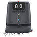 Straight front profile of the black PUDU CC1 autonomous floor scrubber robot.