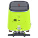 PUDU CC1 green variant fitted with the carpet vacuuming accessory for office cleaning.