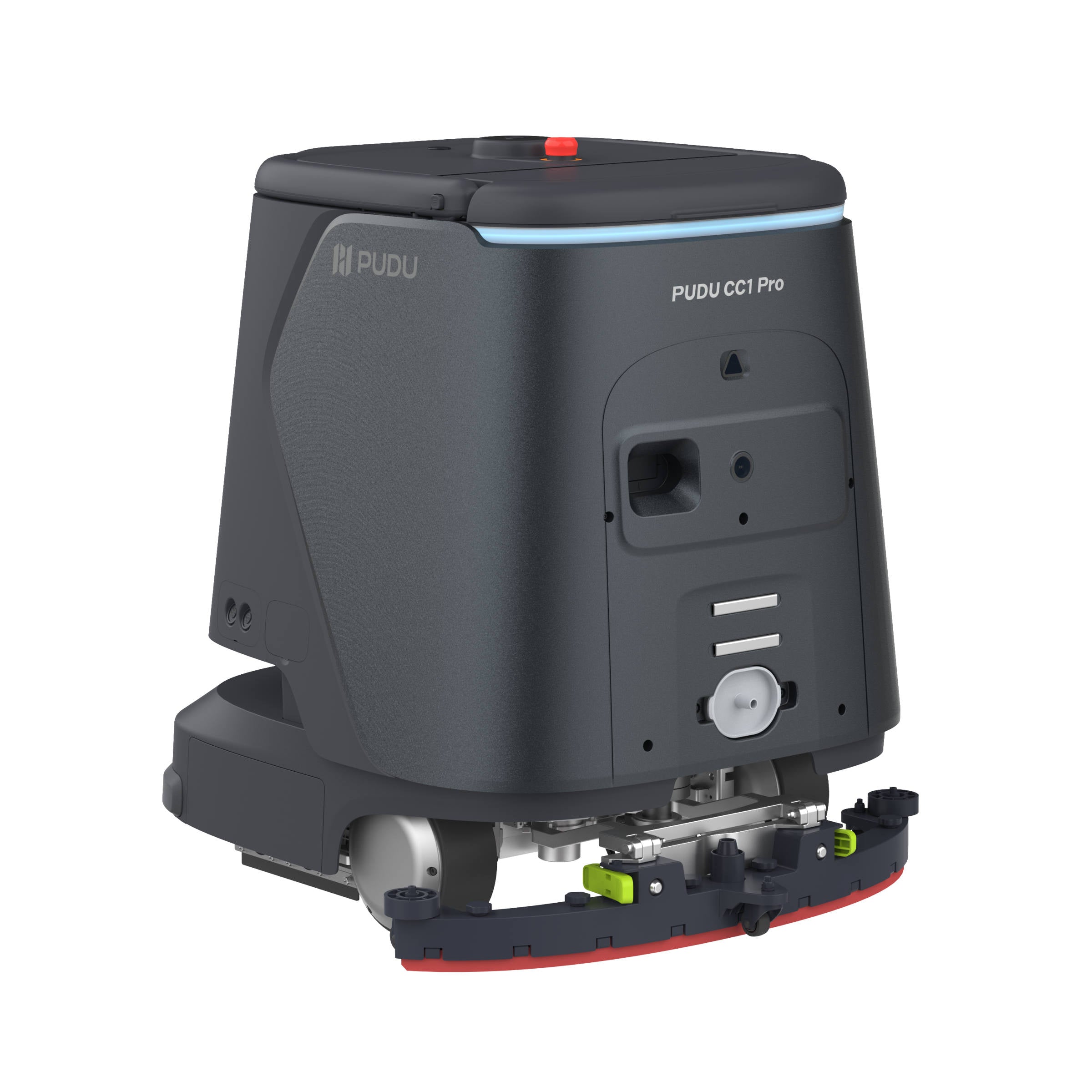 PUDU CC1 Pro autonomous cleaning robot rear view grey version alternate angle