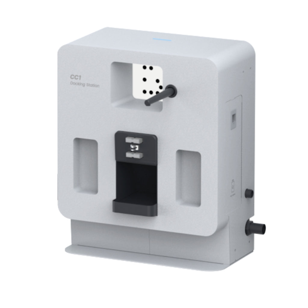 Front view of the PUDU CC1 standard automatic charging and water refilling station.