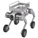 PUDU D5 wheeled robot dog equipped with the secure delivery box accessory for transporting tools and materials.