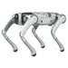 PUDU D5 industrial robot dog in legged configuration for traversing uneven terrain.