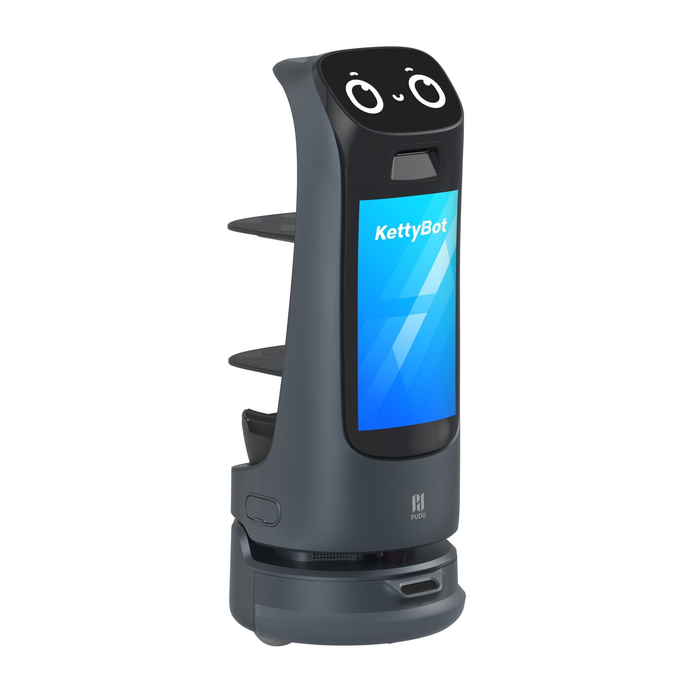 PUDU KettyBot Pro delivery and reception robot left side angle view