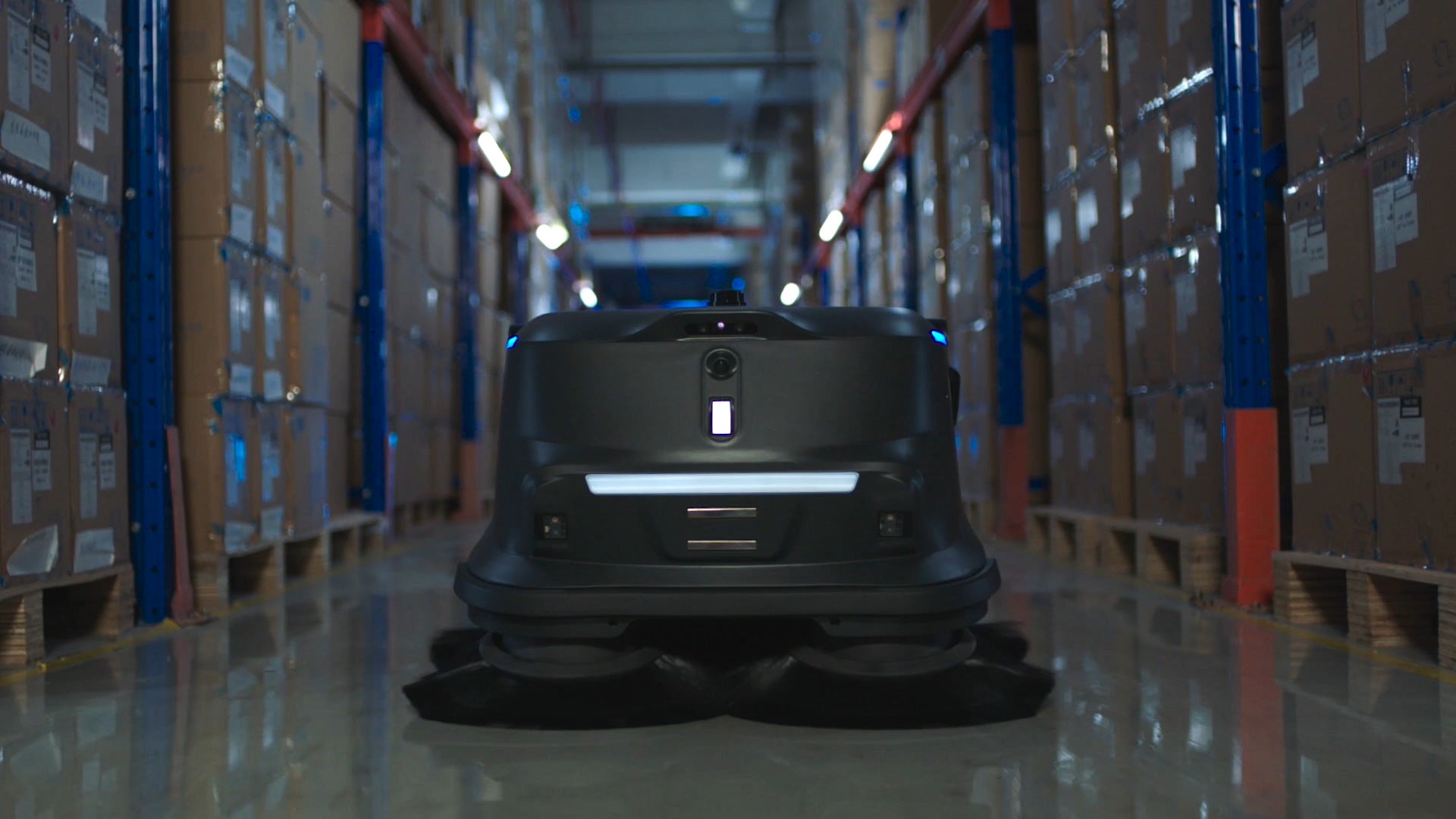PUDU MT1 AI powered robotic sweeper in action