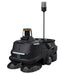 PUDU MT1 Max robotic sweeper front left angle showing sensors and brushes