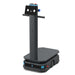 PUDU T300 right-side perspective showing sturdy industrial build quality and interactive touch screen.
