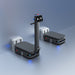 PUDU T600 industrial robot automatically docking at its wall-mounted charging station for 24/7 operation.