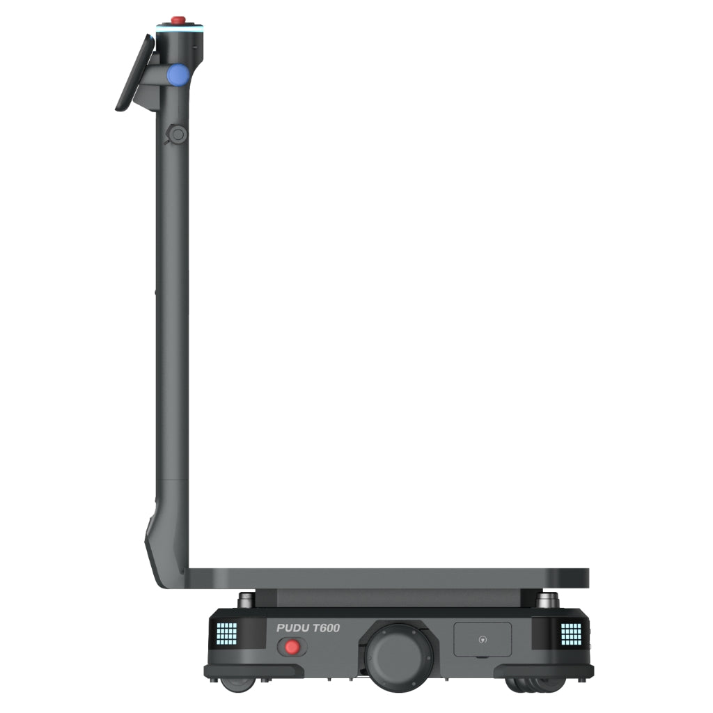Left-side profile view of the PUDU T600 industrial delivery robot.