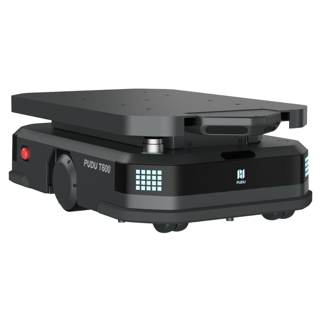 PUDU T600 Underride automated guided vehicle (AGV) viewed from the front-left angle.