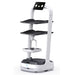 PuduBot 2 fitted with a hanging cup holder accessory designed to transport beverages securely.